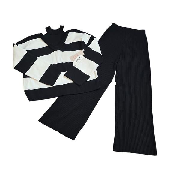 NWT Black & White Two Piece Pant Set Size OZ Small-Large - Picture 5 of 7